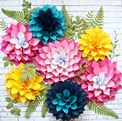 Flower Template Paper Flowers Giant Paper Flowers Large 