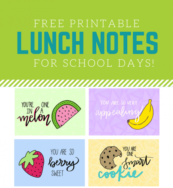 Unicorn Lunch box notes Free Back to School Printable