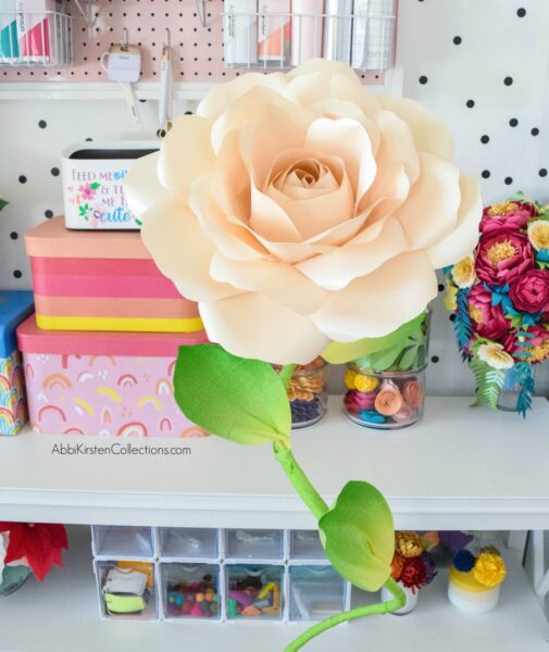 DIY Giant Standing Paper Flower (How to make big paper rose