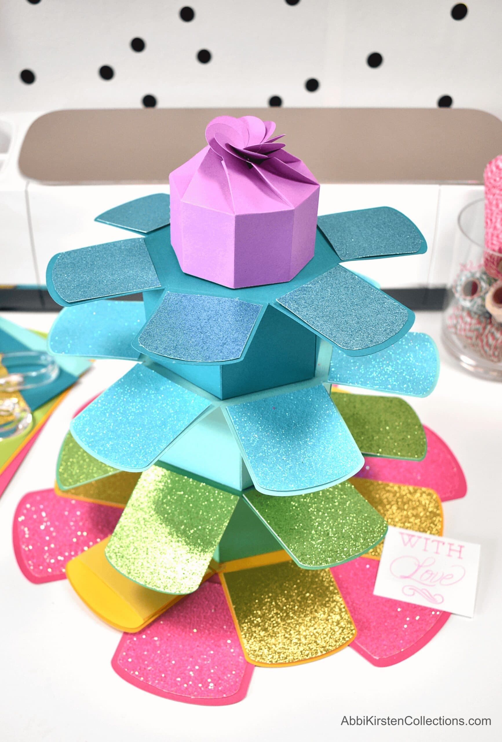 DIY Explosion Stacking Tower Gift Box - Free Templates and Tutorial