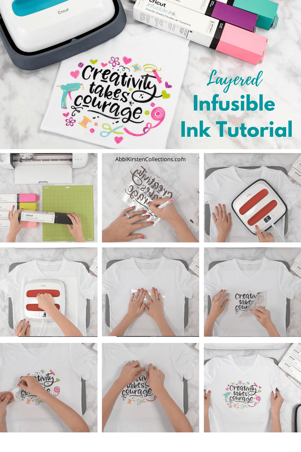 Cricut Infusible Ink Tutorial + HTV Craft Abbi Kirsten Collections