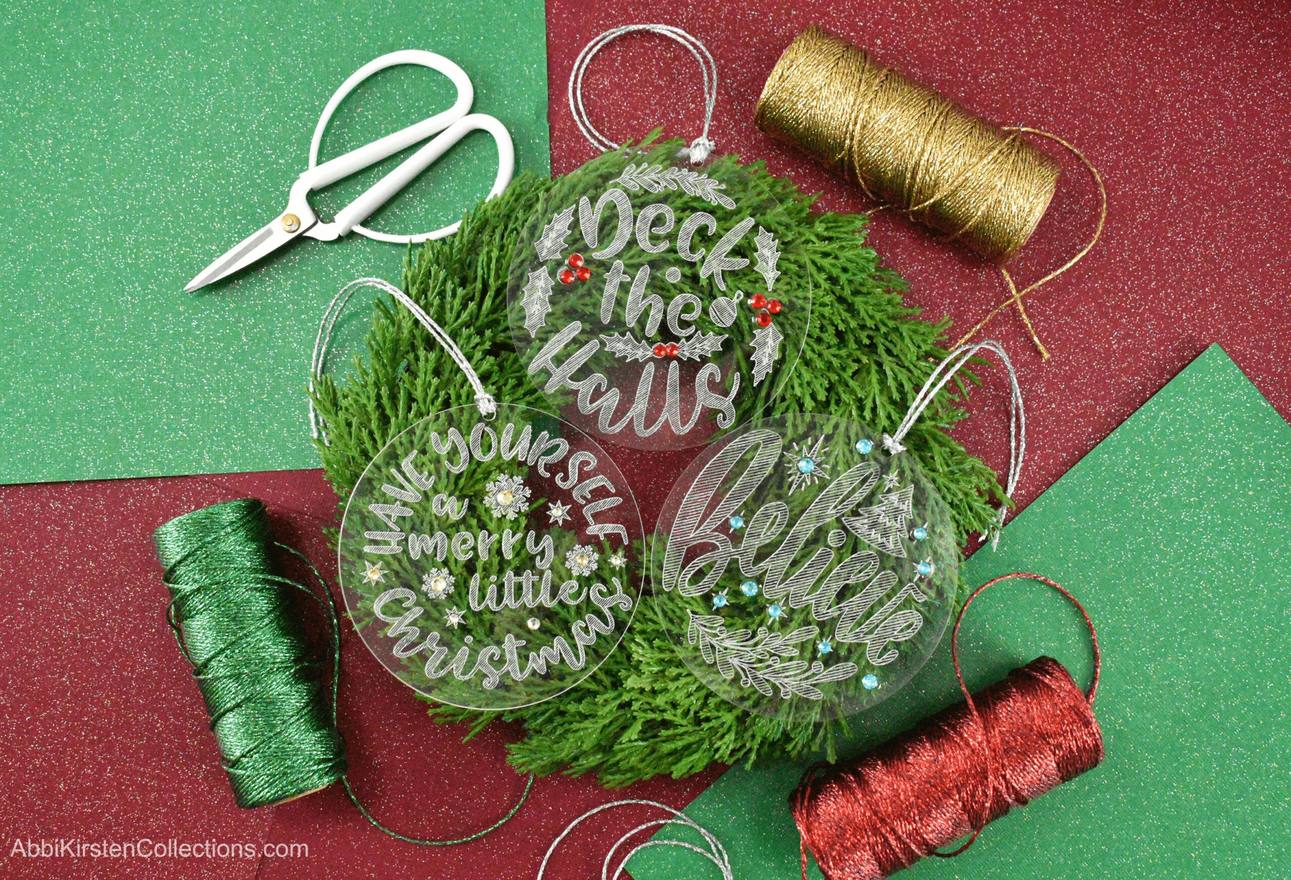 Engraved Acrylic Christmas Ornaments with Cricut