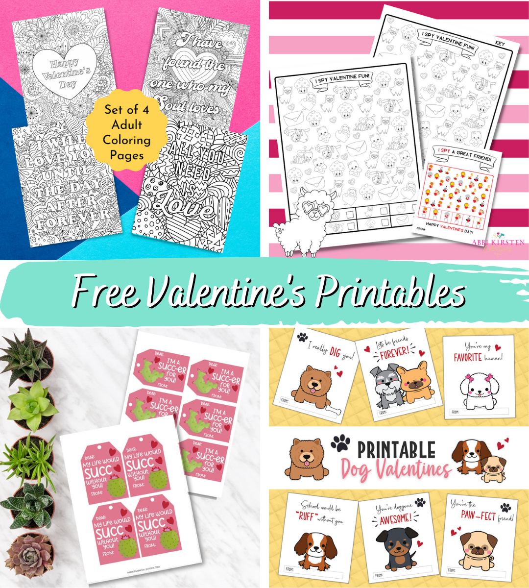 Adorable Valentine Postcards – Free Printables!  Valentine postcards,  Valentines printables free, Valentine's day printables