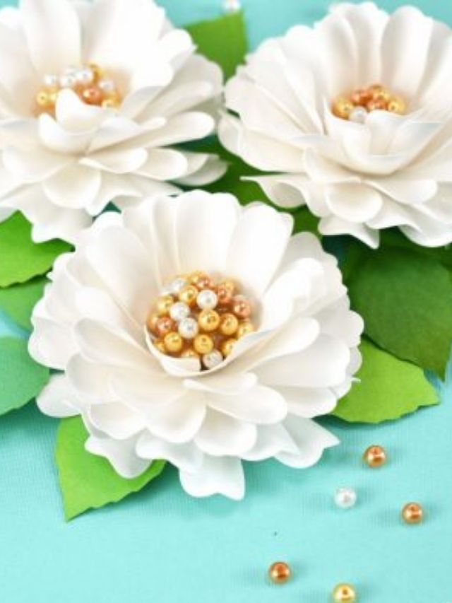 DIY Paper Craft Flowers Handmade Paper Blooms With Pearl Centers Home Decor  Special Events Flower Handcrafted Floral Decorations 