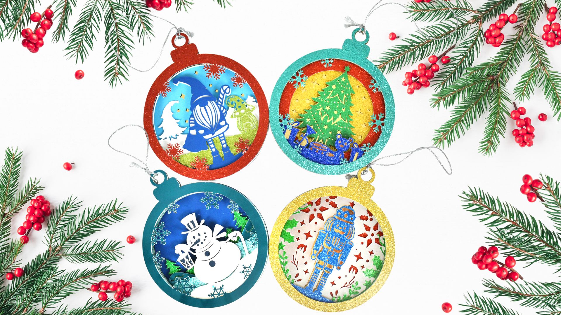 Paper Straw Christmas Ornaments - 3 Designs