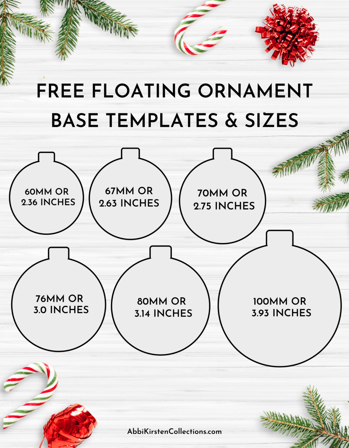 Floating Ornaments With Cricut Free Templates + Size Guide