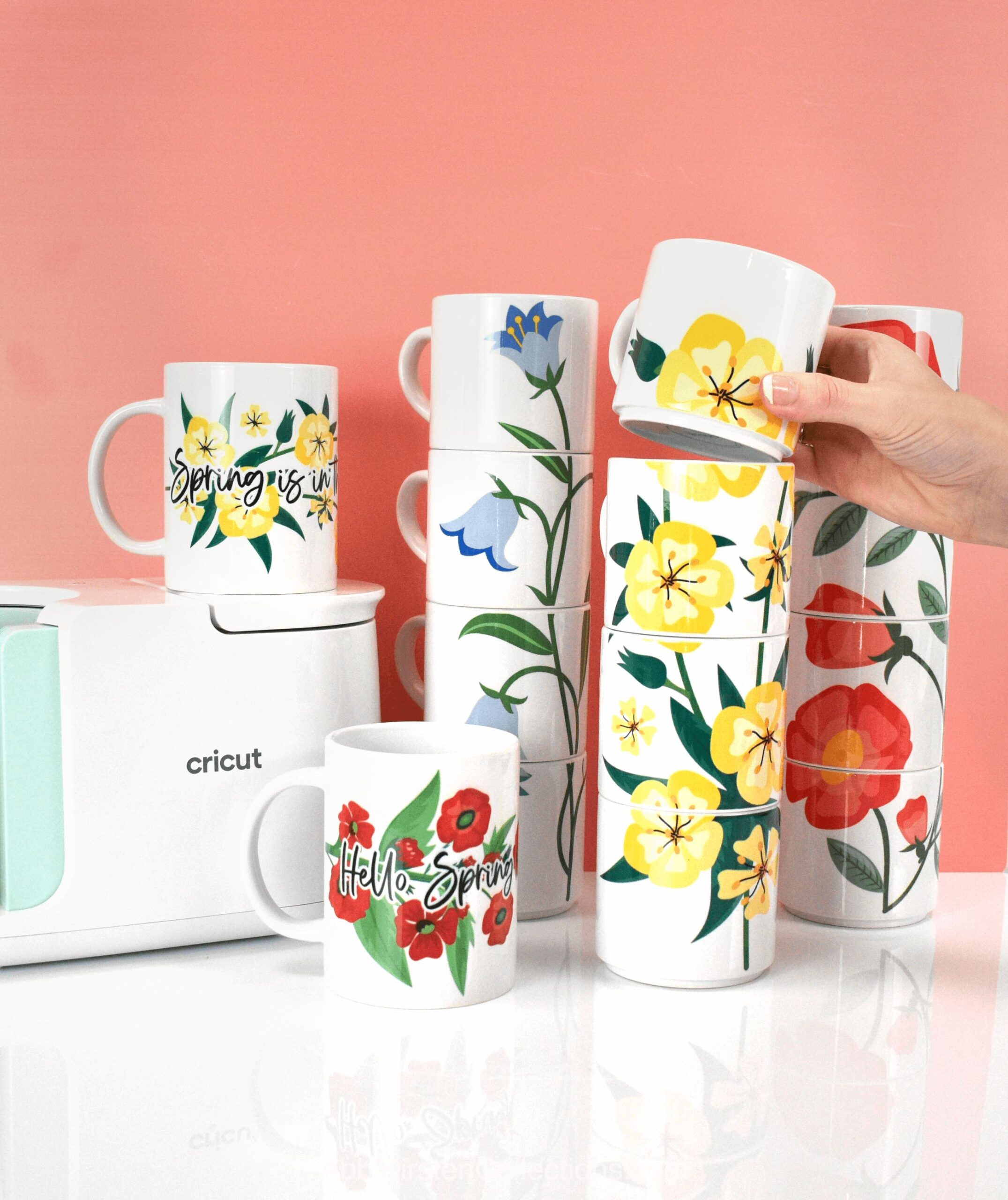 Greenery mug wraps designs. Sublimation Coffee Cups