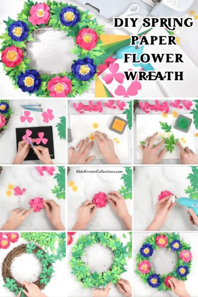 DIY Paper Flower Wreath with Cricut – Craft Box Girls